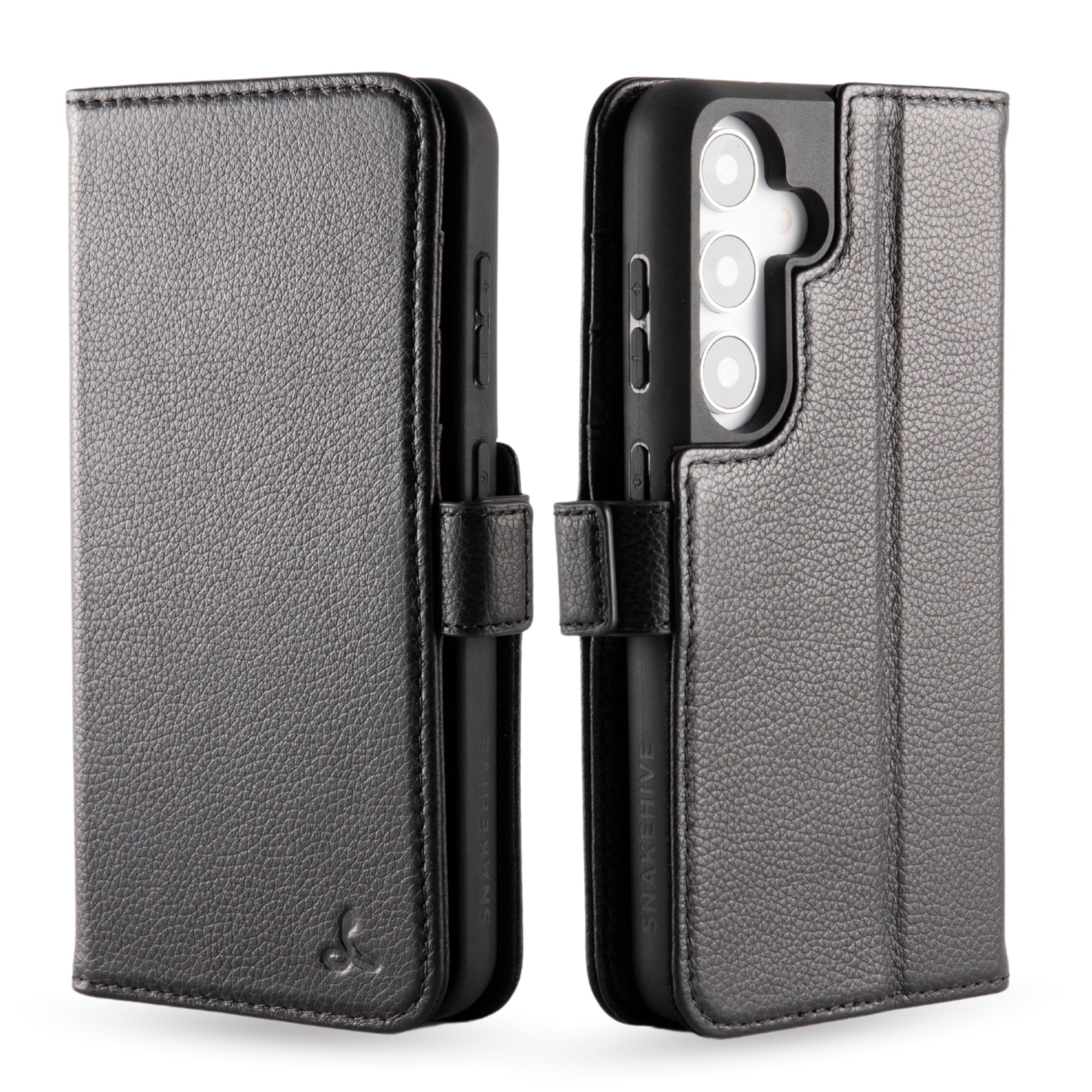 Snakehive Leather Wallet for Samsung Galaxy S24 5G - Real Leather Wallet Phone Case - Genuine Leather with Viewing Stand and 4 Card Holder - Side
