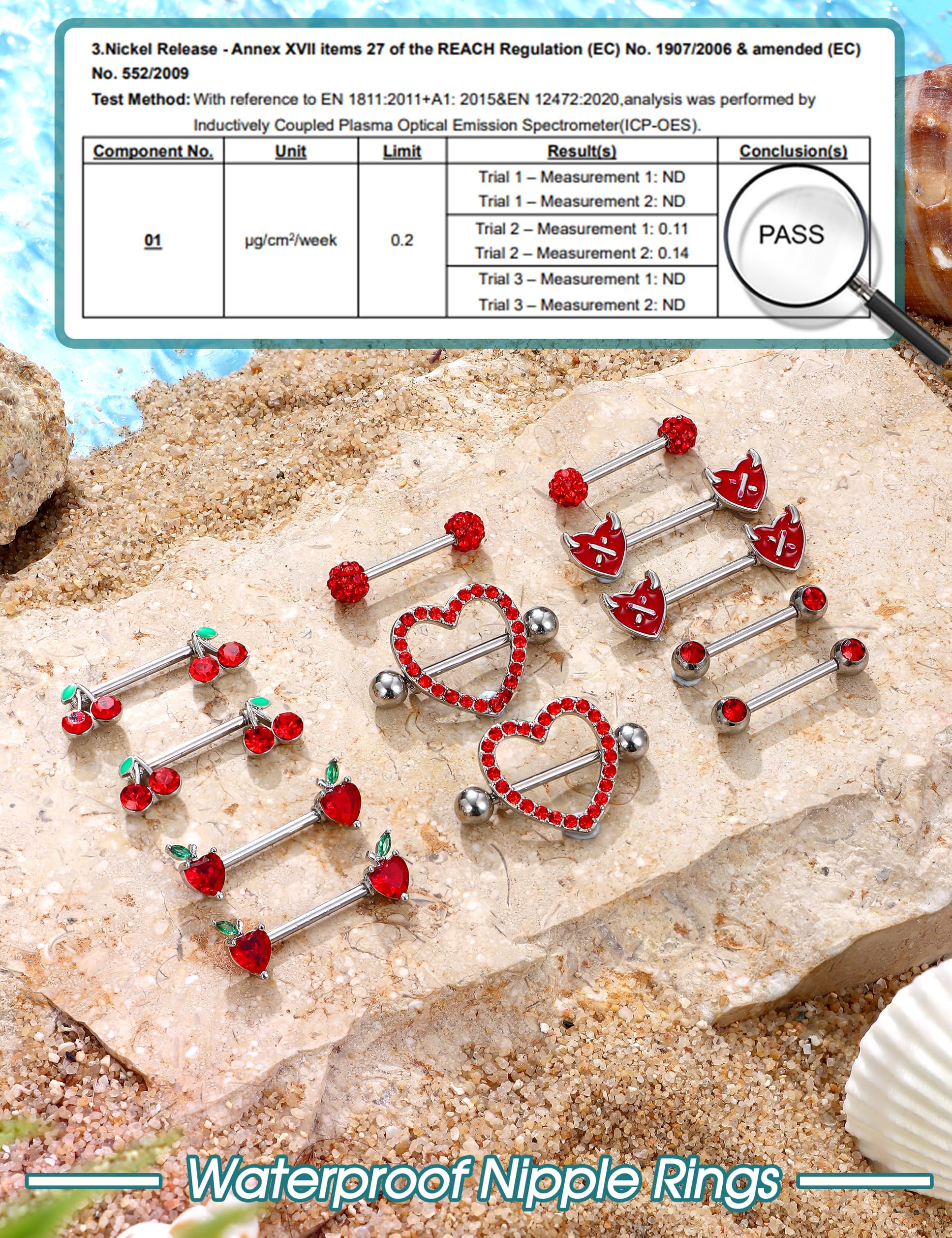 Kakonia 6 Paare 14G Brustwarzenpiercing Nippelpiercing Chirurgenstahl Gold Silber Schwarz Rot Rosa Blau Herz Schmetterling CZ Nipplerings Barbells Nipple Piercing Schmuck Set für Damen