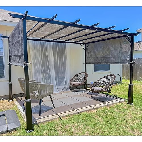 Backyard Expressions 12 x 9 Metal Flat Top Pergola with