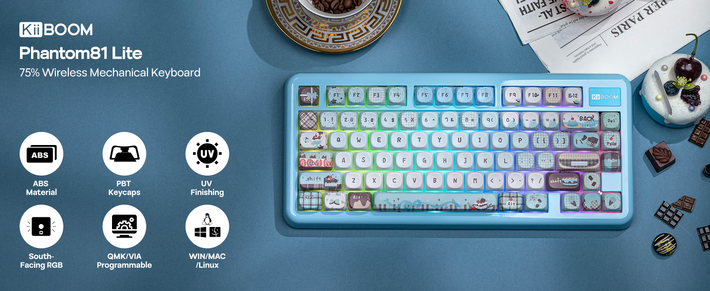 KiiBOOM Phantom81 Lite メカニカルキーボード Amazon | KiiBOOM Phantom81 Lite 75% ガスケット メカニカル