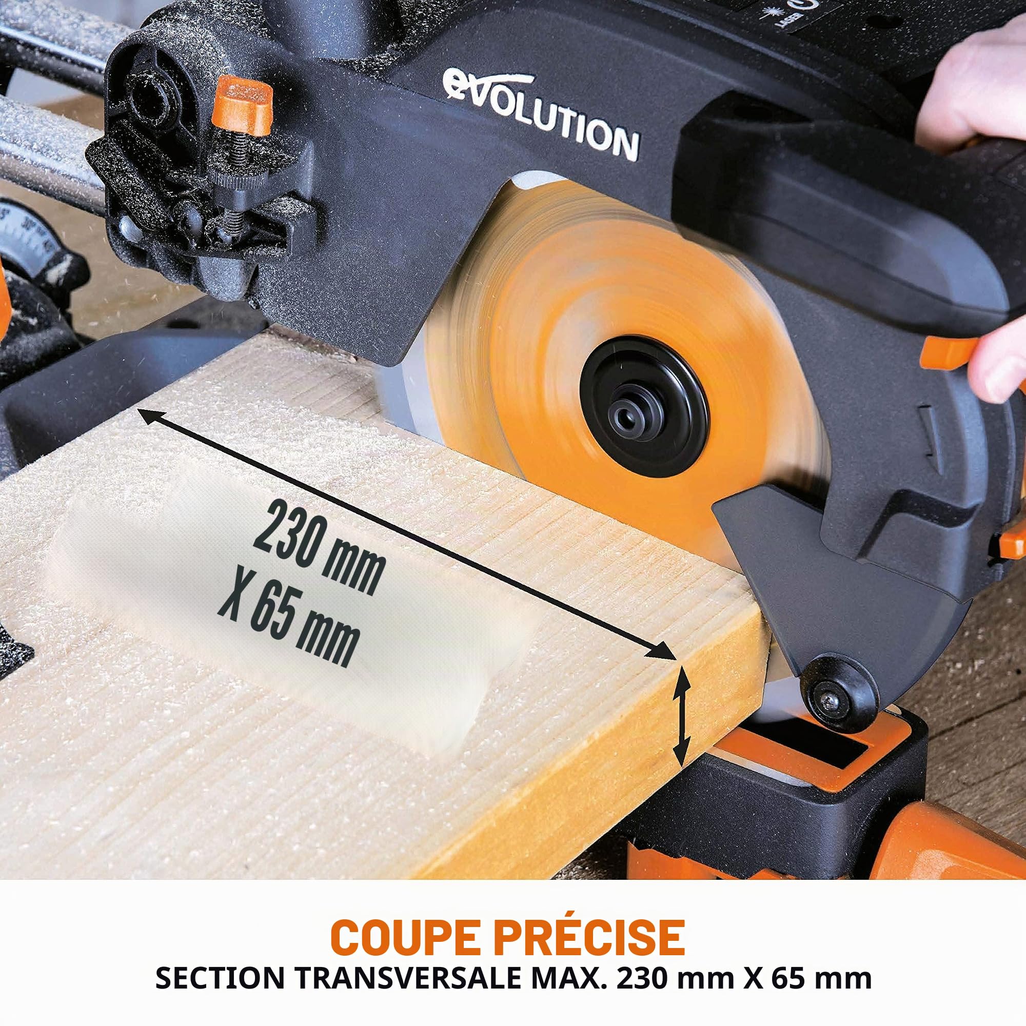 Evolution Power Tools - Scie à Onglets Coulissante Multi-Matériaux R210SMS+ avec le Pack Plus, 210 mm (230 V) (Lot de 2)