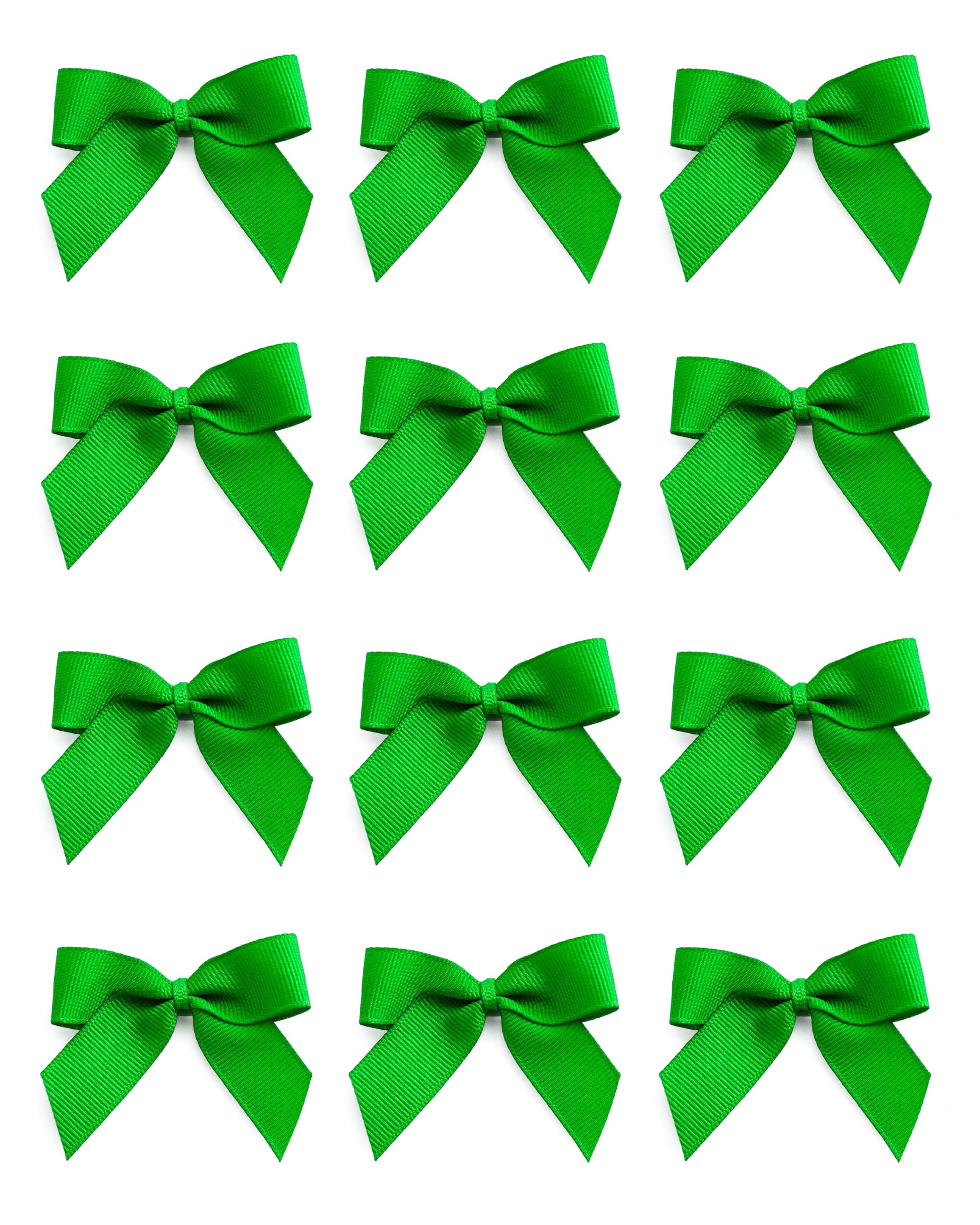 Italian Options Small Grosgrain Ribbon Bows, Self Adhesive Bows for Crafting, Gifts, Sewing, Hair Bow, Wedding Stationery, Floristry, Cakes, Crafts, Decorations, Emerald, 24 Pack, 5cm