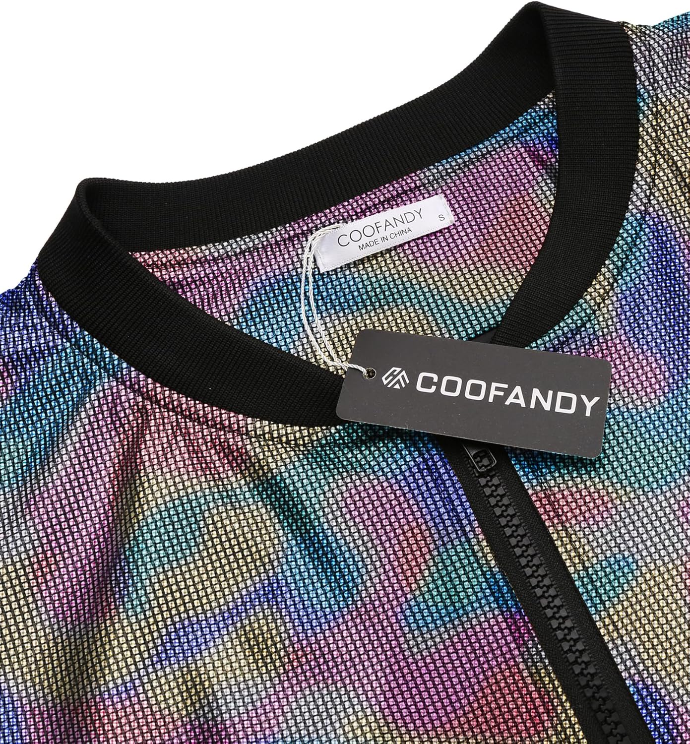 COOFANDY Men's Metallic Jacket 70s Disco Dance Party Costume Shiny Varsity Zipper Baseball Bomber Jacket - Image 4