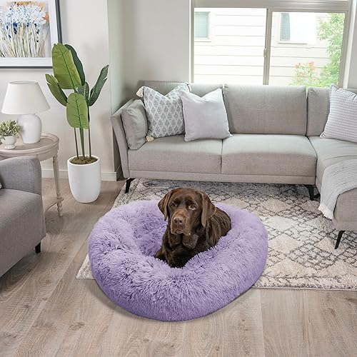 Miniatura 7 de Best Friends by Sheri - The Original Calming Donut - Cama calmante en forma de dona para perros y gatos - Pelo largo, lavanda, L, 36 x 36 pulgadas