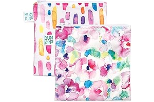 Bumkins Reusable Snack Bags - Eco-friendly, Washable, Waterproof, and Versatile for Kids'...
