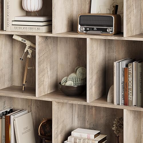 Miniatura 6 de Estante para libros con 9 cubos, estantería de 43 pulgadas de ancho con dispositivo antipunta, estantería abierta de 38 pulgadas de alto,