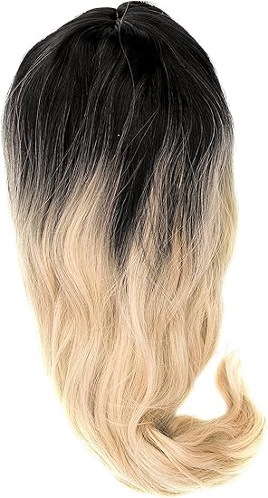 Amback Longueur Moyenne Teinture Racines Foncees Cosplay Halloween Perruque Pour Femme Cheveux Boucles Vague Perruques Cap Blond Clair Rf8 Amazon Fr Vetements