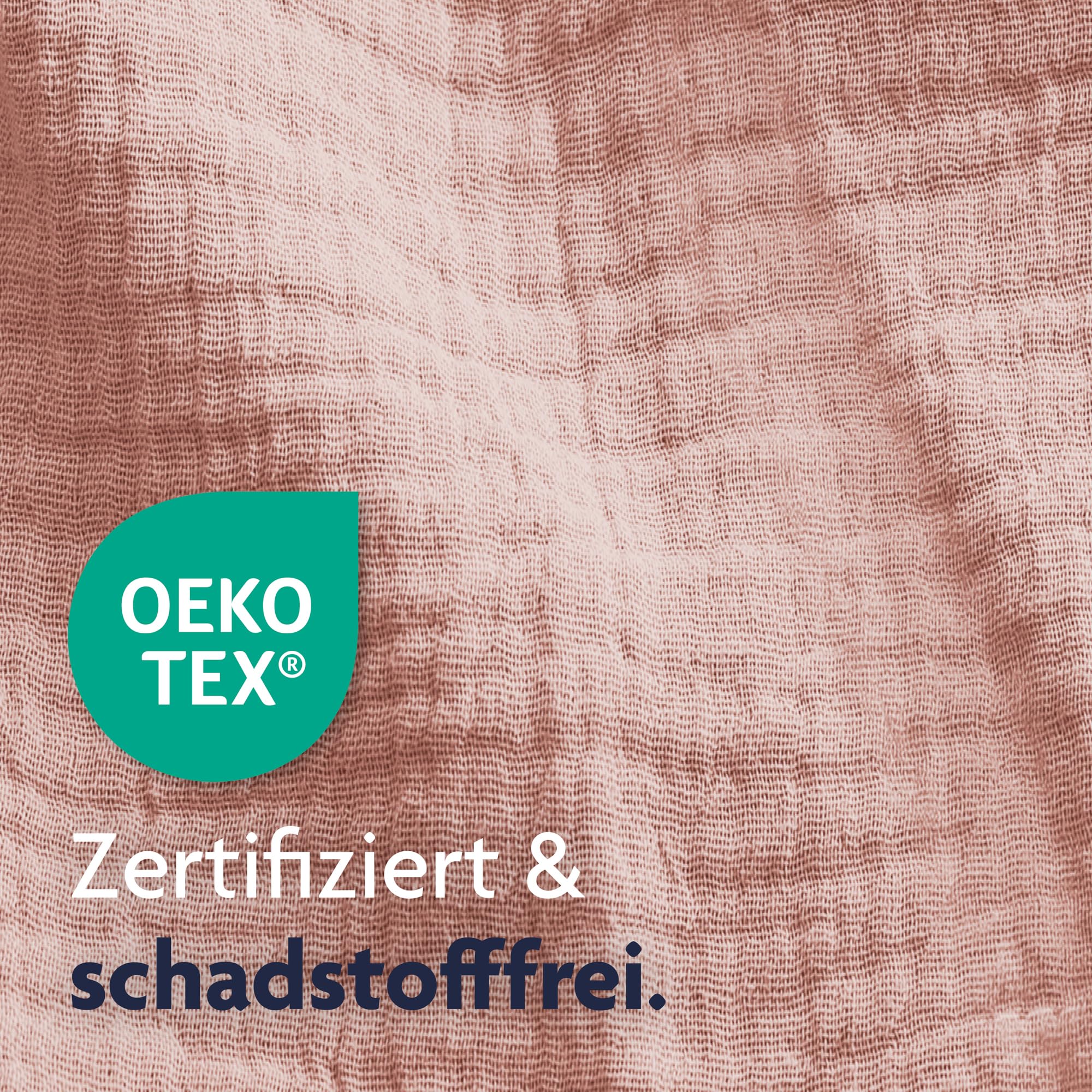 Julius Zöllner Mussola – Biancheria da letto per bambini 80 x 80 + 35 x 40 cm, set di 2 copripiumini e federa, 100% mussola di cotone, con chiusura lampo, Standard 100 by OEKO-TEX, Dusty Rose