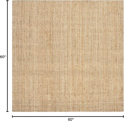 Vista 97 de Safavieh Natural Fiber Collection NF747A tapete de yute natural tejido a mano (5" x 8"), Yute, Natural Natural,Blanque/Marfil,Gris