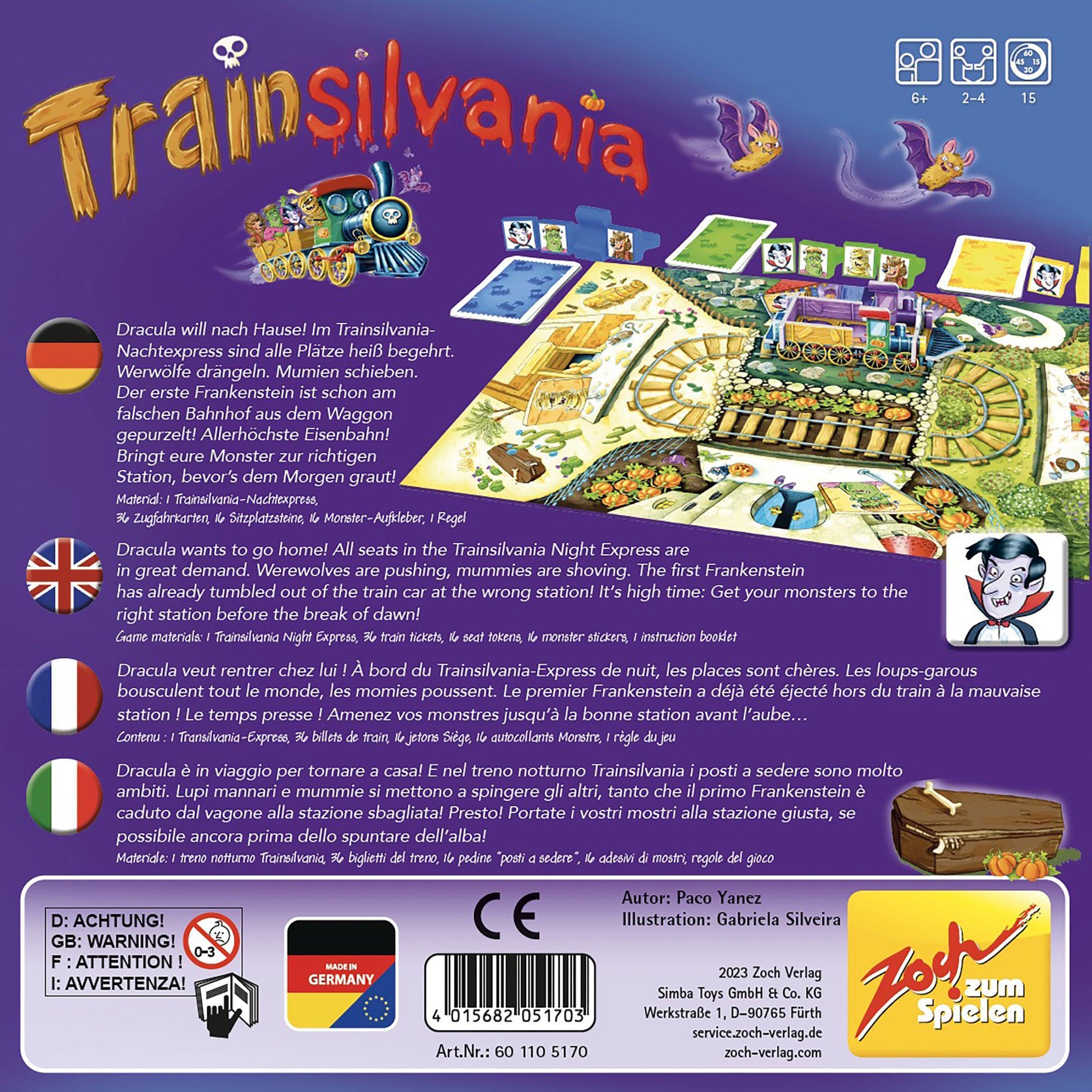 Zoch 601105170 Trainsilvania - Juego de mesa para niños (2-4 jugadores)