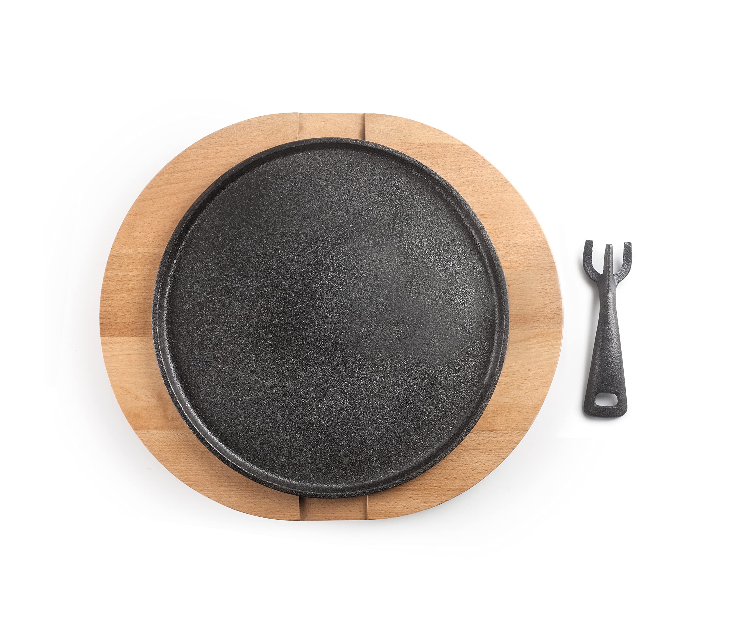 IBILI - 627030 - Piatto in ghisa + base di legno, 30 cm