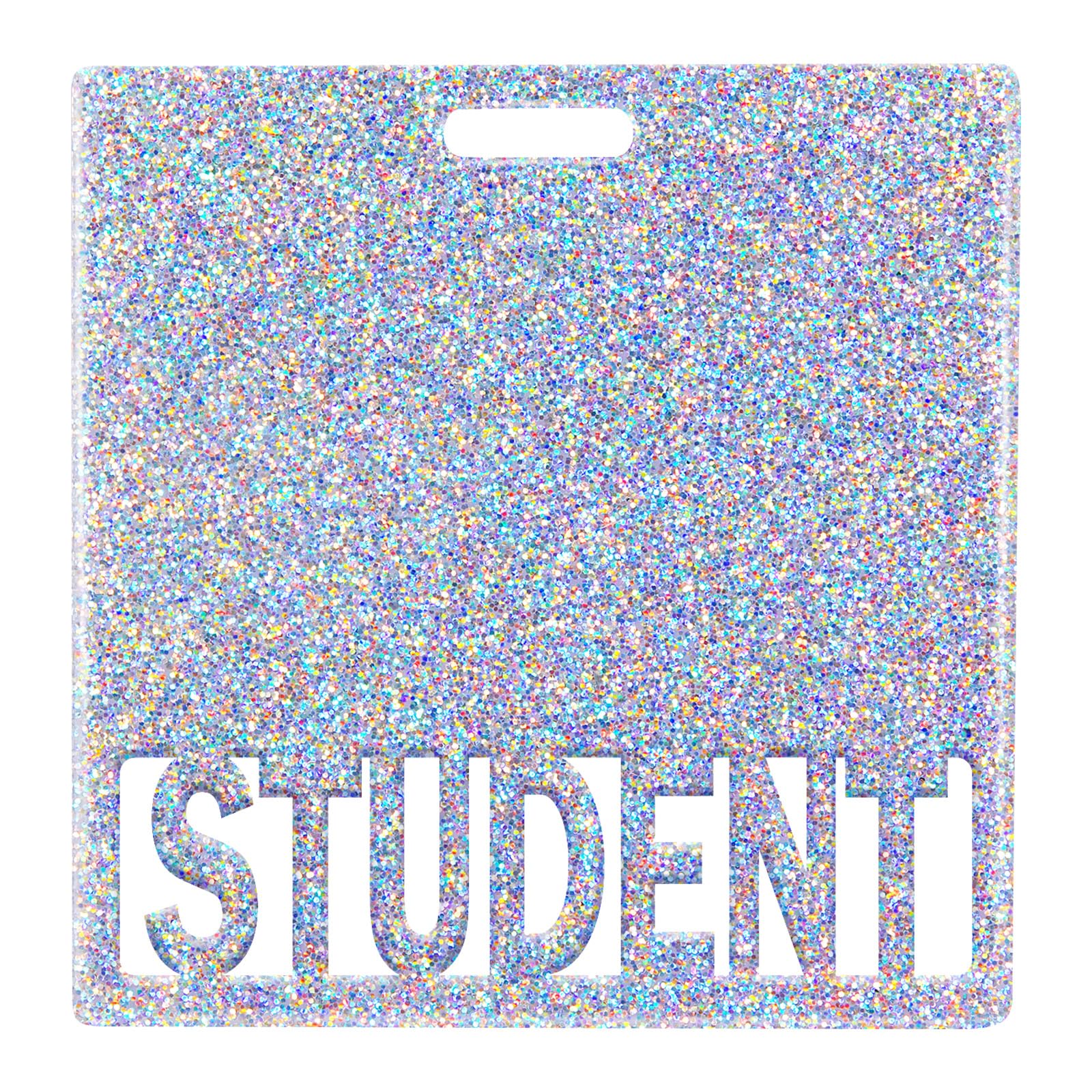 Plifal Student Badge Buddy Card Holder - Glitter Sliver Nurse Nursing Accessories Horizontal ID Name Identification Tags for Hospital Medical Student