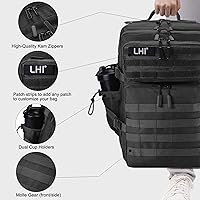 Vista 4 de LHI Military Tactical Backpack for Men and Women 45L Army 3 Days Assault Pack Bag Large Rucksack with Shoe Compartment