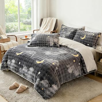 Duvet Cover Twin,Super Soft Fuzzy Rabbit Hair & Smooth Milk Winter Duvet Cover & 1 Pillow Sham 68"x90",Ultra Warm Cozy Bedding for All-Season Comfort,Perfect for Dorm Room,Apartment