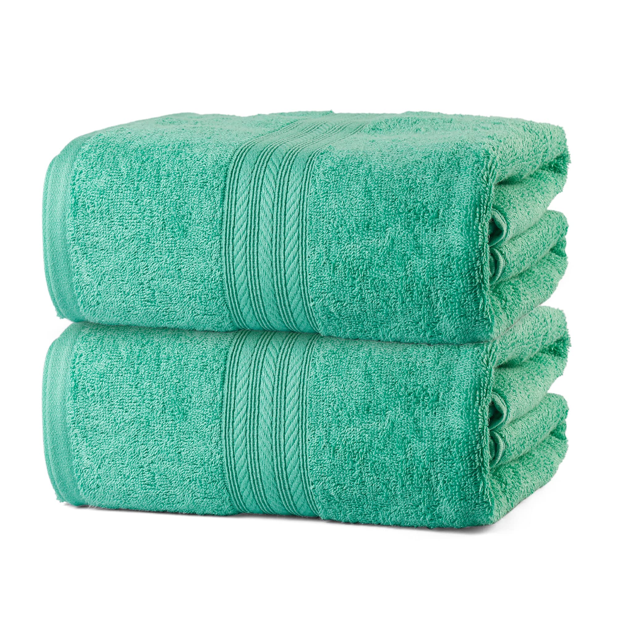 Kinton Crafts Luxury (Pack of 2) Premium Cotton Bath Sheets, (90 x 180 cm) – (550GSM) Quick Dry, Lightweight & Highly Absorbent, Ultra Soft Bathroom Towels, Ideal for Spa, Gym, Hotel, Pool- Turquoise