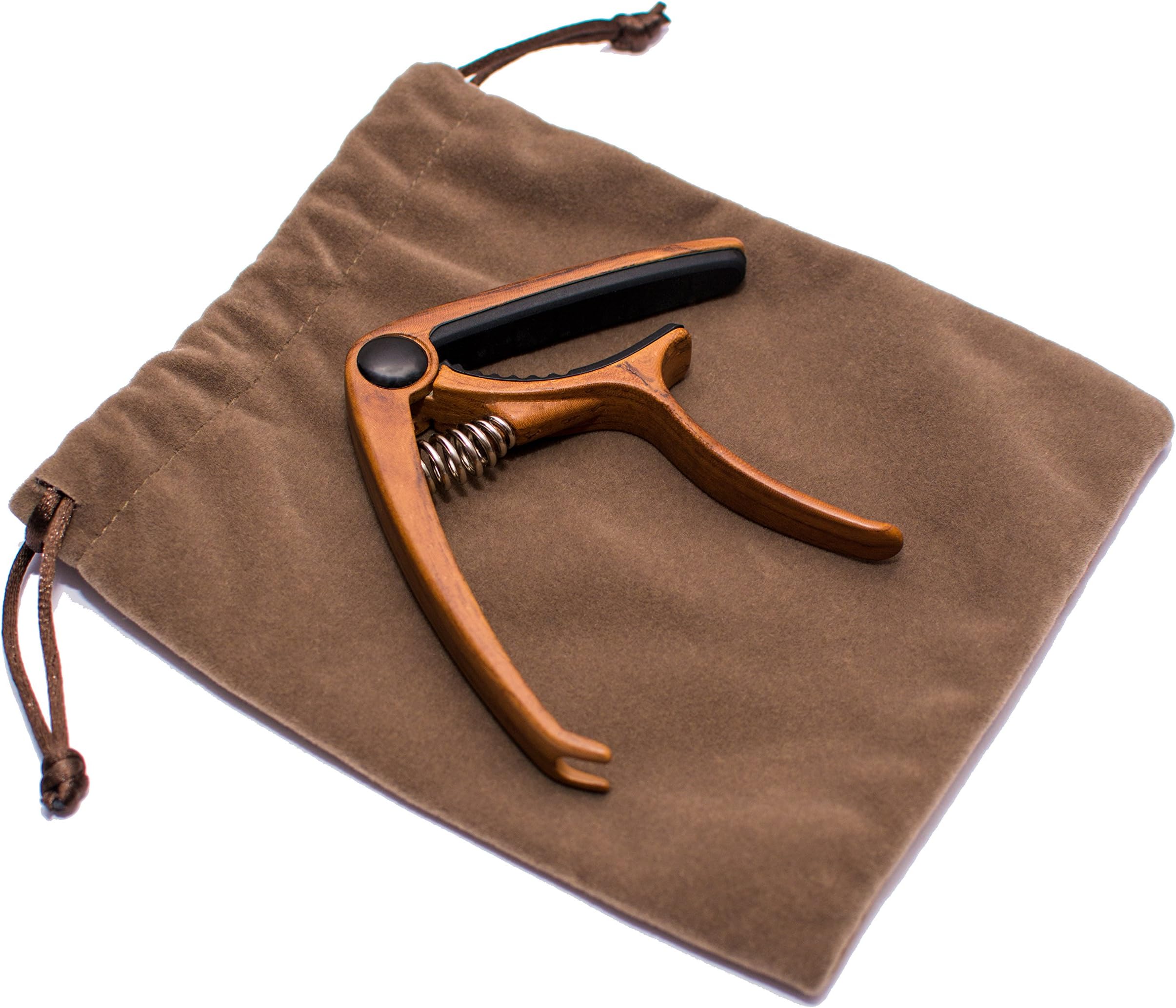 Single Handed Quick Change Guitar Capo - Lightweight, Easy To Move Clamp For Acoustic, Classical & Electric Guitars, Ukulele, Banjo & Bass - No Fret Buzz & No Scratches - Bonus Pouch