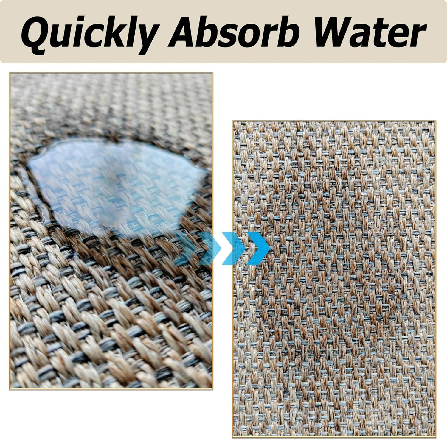 Artnice Easy Jute Checkered Indoor Door Mat, 2x3ft Entryway Area Rug, Farmhouse Neutral Kitchen Rug Runner, Non Slip Washable Floor Mat for Front Porch Bathroom Kitchen Bedroom