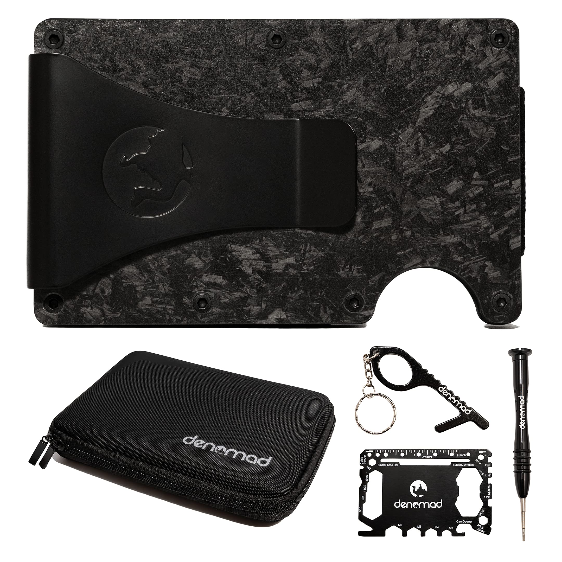 Denomad Carbon Fiber Slim Wallet Premium For Men,Secure Rfid Blocking