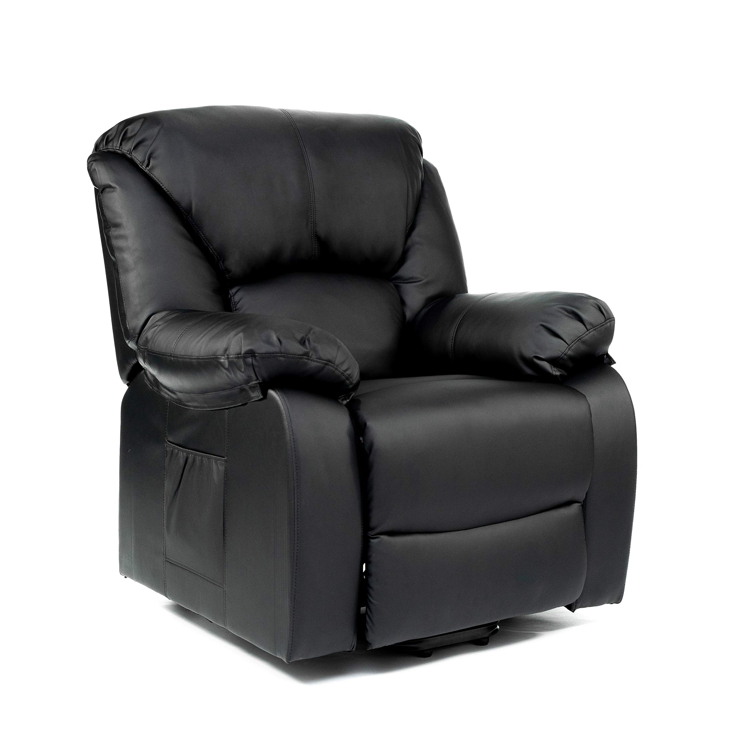 ECODE® Fauteuil Relax Releveur Reclinable en Similicuir avec Massage, Chaleur Lombaire et USB de Charge – Mode TV Reclinable, 10 Vibreurs, Idéal pour Personnes Âgées