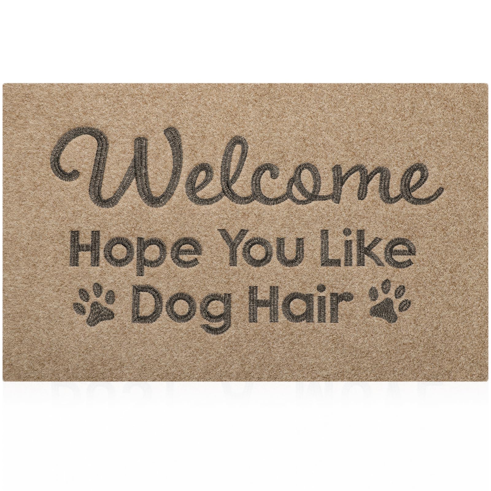 Lzuso Outdoor Welcome Door Mats Front Door Mats Home Entrance Funny Doormats Hope You Like Dog Hair Front Door Indoor Outdoor with Non Slip Rubber Mat Dog Mat Pet Mats 60L x 90W cm