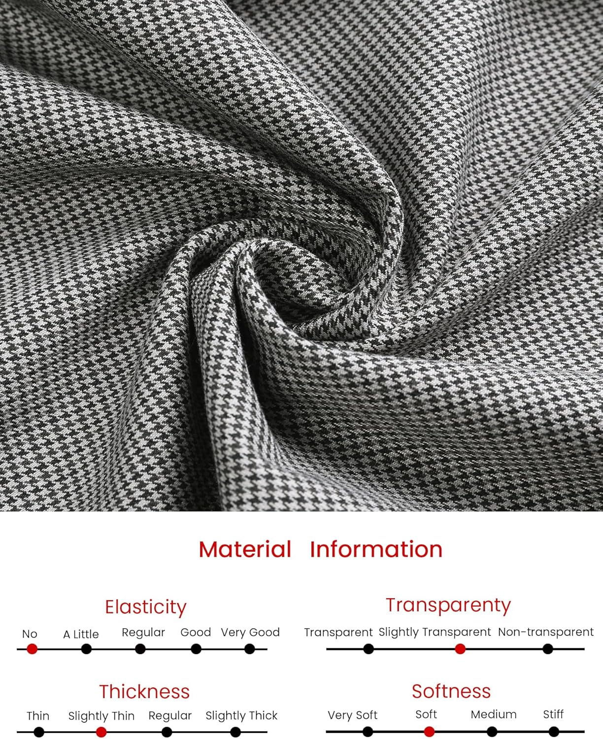 Women's Plaid Work Pant Vintage Houndstooth Tartan Straight Long Trousers - Image 5