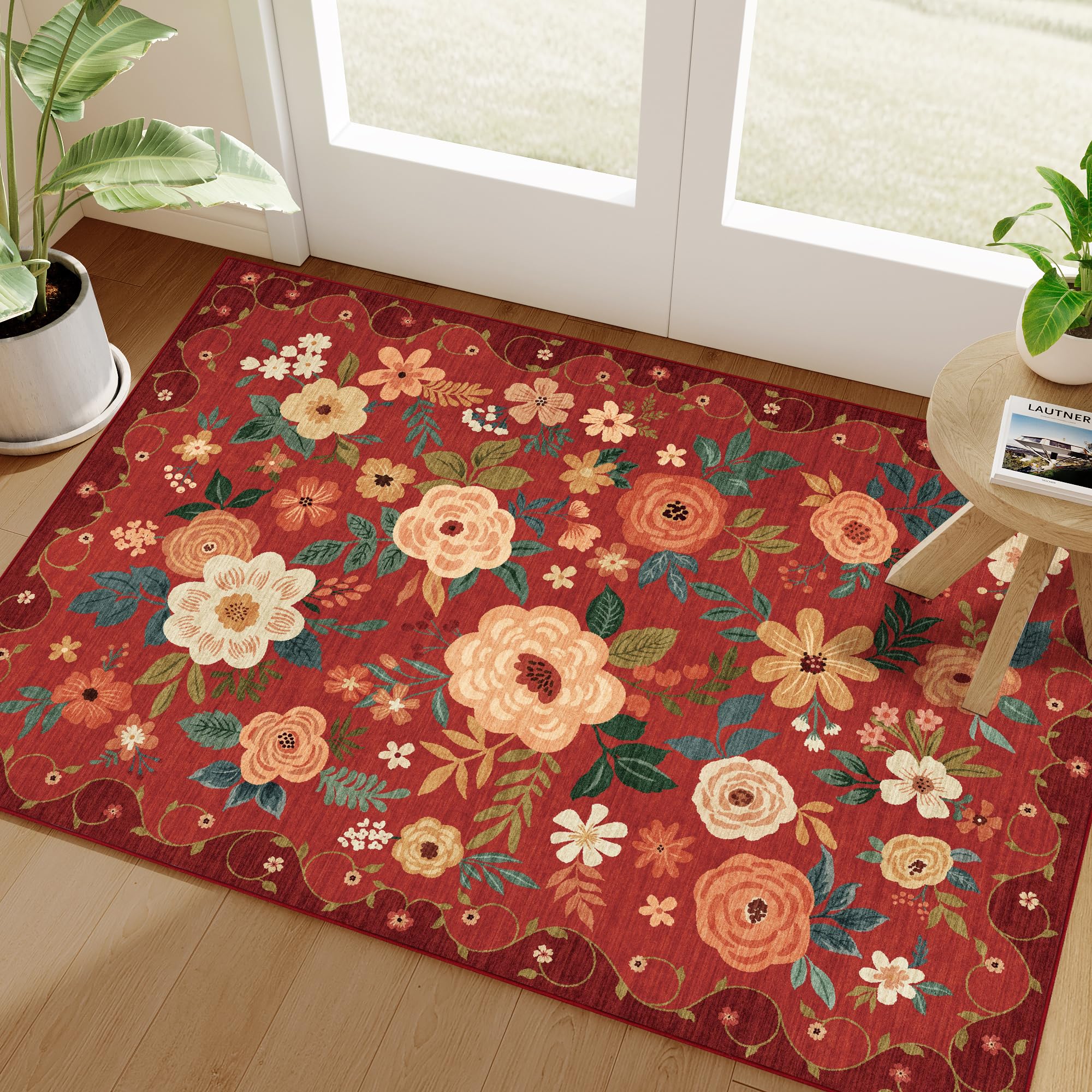 Petit tapis bohème pour chambre et entrée chaleureuse DUKINO