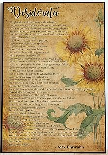 Desiderata Poster, Inspirational Poem Print, Max Ehrmann Poem, Max Ehrmann Fan Gift, Desiderata Art Wall Decoration For Garage Cafe Bar Man Cave Funny Wall Decor Metal Tin Sign 6x8 Inch