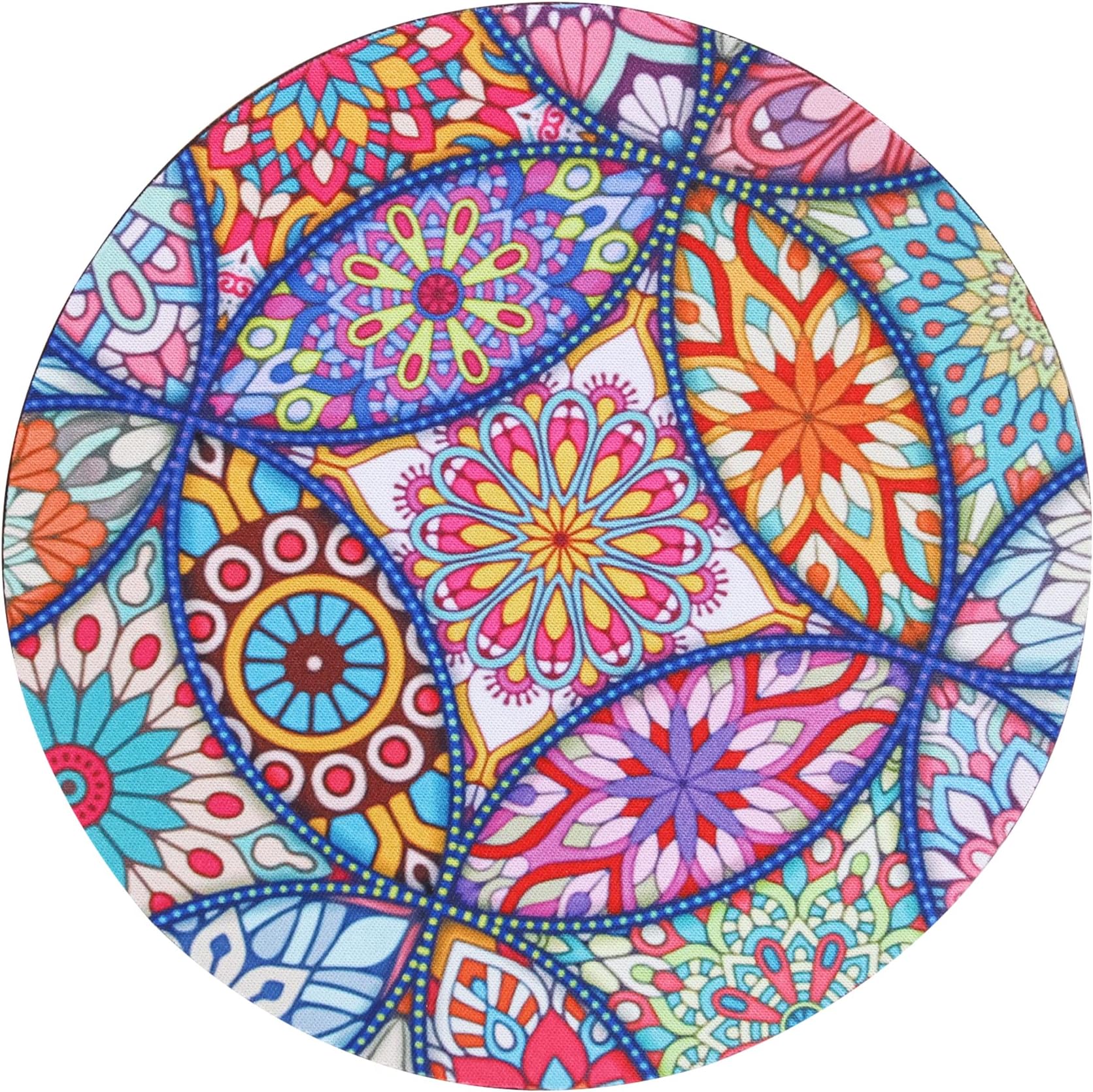 Kretech Round Mouse Pad Cute Cloth Mousepad Non-Slip Rubber Base for Home Office Business Gaming, Accurate Cursor/Smoothly Control Mouse Pad,7.87×7.87×0.12 inches