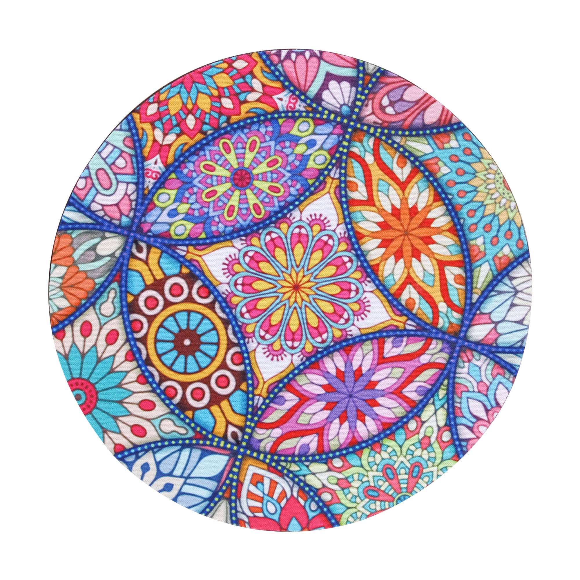 Kretech Round Mouse Pad Cute Cloth Mousepad Non-Slip Rubber Base for Home Office Business Gaming, Accurate Cursor/Smoothly Control Mouse Pad,7.87×7.87×0.12 inches