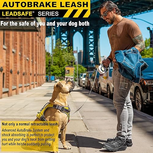 Miniatura 6 de FIDA AutoBrake - Correa retráctil para perro. Diseño patentado avanzado para tirar de perros, correa resistente de 16 pies para razas pequeñas. Sin