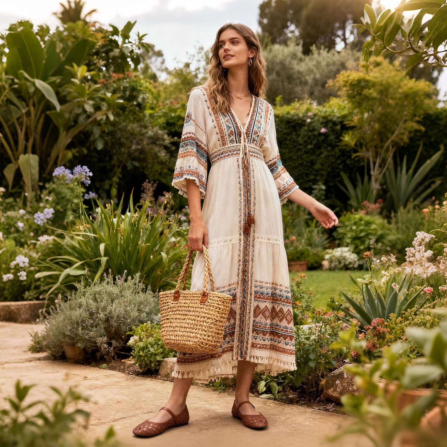 Woven Ballet Flats for Women Round Toe Weavy Ballerina Flat Shoes Adjustable Strap Dressy Comfortable Summer Mary Janes - Image 3