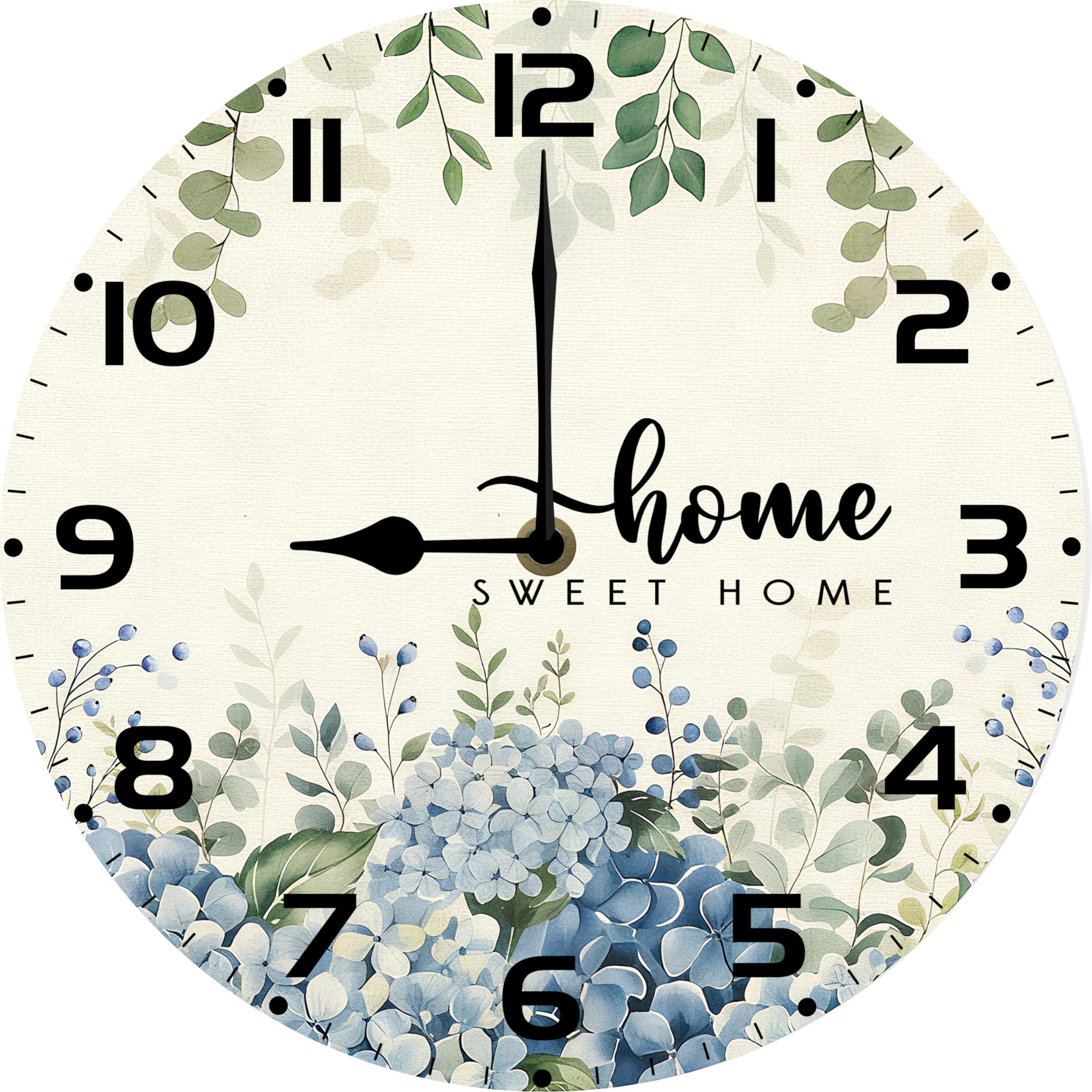 Horloge murale vintage en bois silencieuse pour stopper le tic-tac du salon