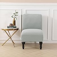 Vista 10 de LiveGo Funda para silla decorativa sin brazos, de elastano, extraíble, para silla sin brazos, protector de muebles para sala de estar, comedor, Beige