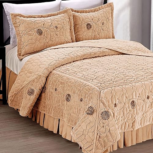 Miniatura 2 de Home Soft Things Serenta - Falda de cama de microfibra con volantes de 14 pulgadas, tamaño King, color salmón