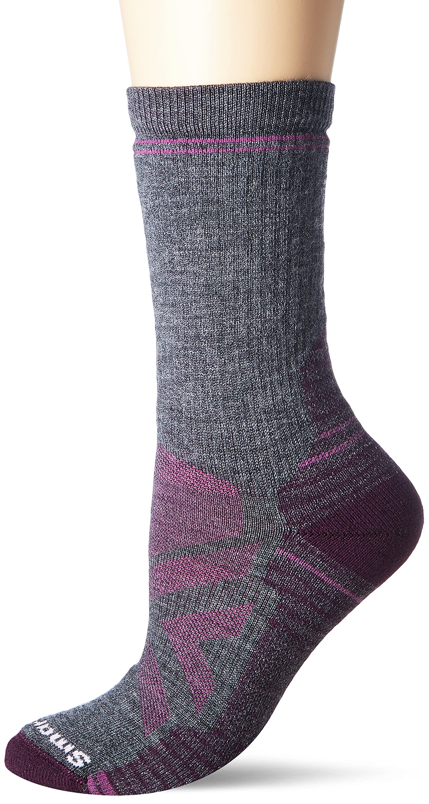 SmartwoolHike Merino Wool Socks, Women's Full Cushioned Walking, Hiking & Running Socks, Crew Fit Design, Lightweight & Breathable Natural Merino, Ladies