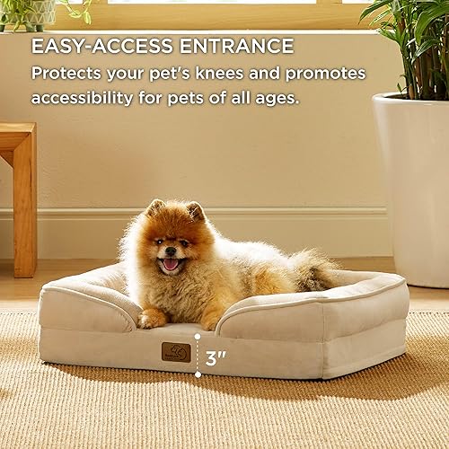 Vista 370 de Bedsure - Cama ortopédica mediana para perros, sofá cama impermeable para perros medianos, espuma de soporte con funda extraíble y lavable, forro