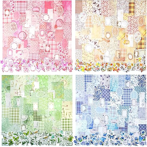 ELLEWIN Scrapbook Paper Vintage Scrapbooking Supplies Kit for Junk Journal Aesthetic Decorative Paper Stickers Craft Kits