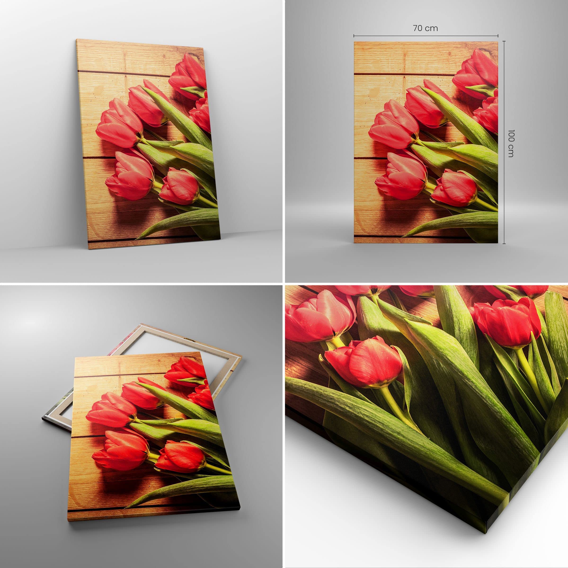 ARTTOR Stampe da Parete Moderne Verticali 70x100 cm Botanica Fiori - 2867 | Tulipani Bouquet Estate Quadro Decorativo Grande Soggiorno Camera da Letto Decorazione da Parete Arte da Parete ARTTOR