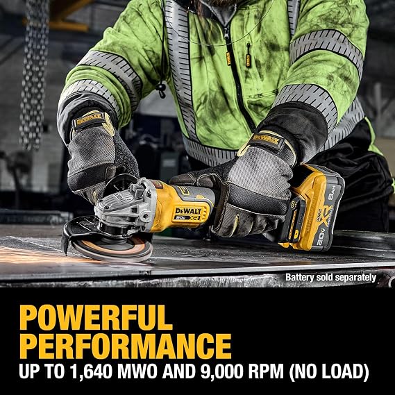 DEWALT 20V MAX XR Brushless Cordless Angle Grinder, 4-1/2 in. - 5 in., Variable Speed, Anti-Rotation, Paddle Switch (Tool Only) (DCG410VSB)