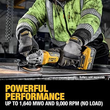 DEWALT 20V MAX XR Brushless Cordless Angle Grinder, 4-1/2 in. - 5 in., Variable Speed, Anti-Rotation, Paddle Switch (Tool Only) (DCG410VSB)