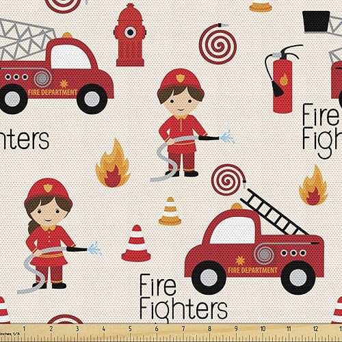 Miniatura 75 de Lunarable - Tela japonesa por yarda, Geishas con paraguas de papel y abanico en un fondo en escala de grises, tela decorativa para tapicería y Beige