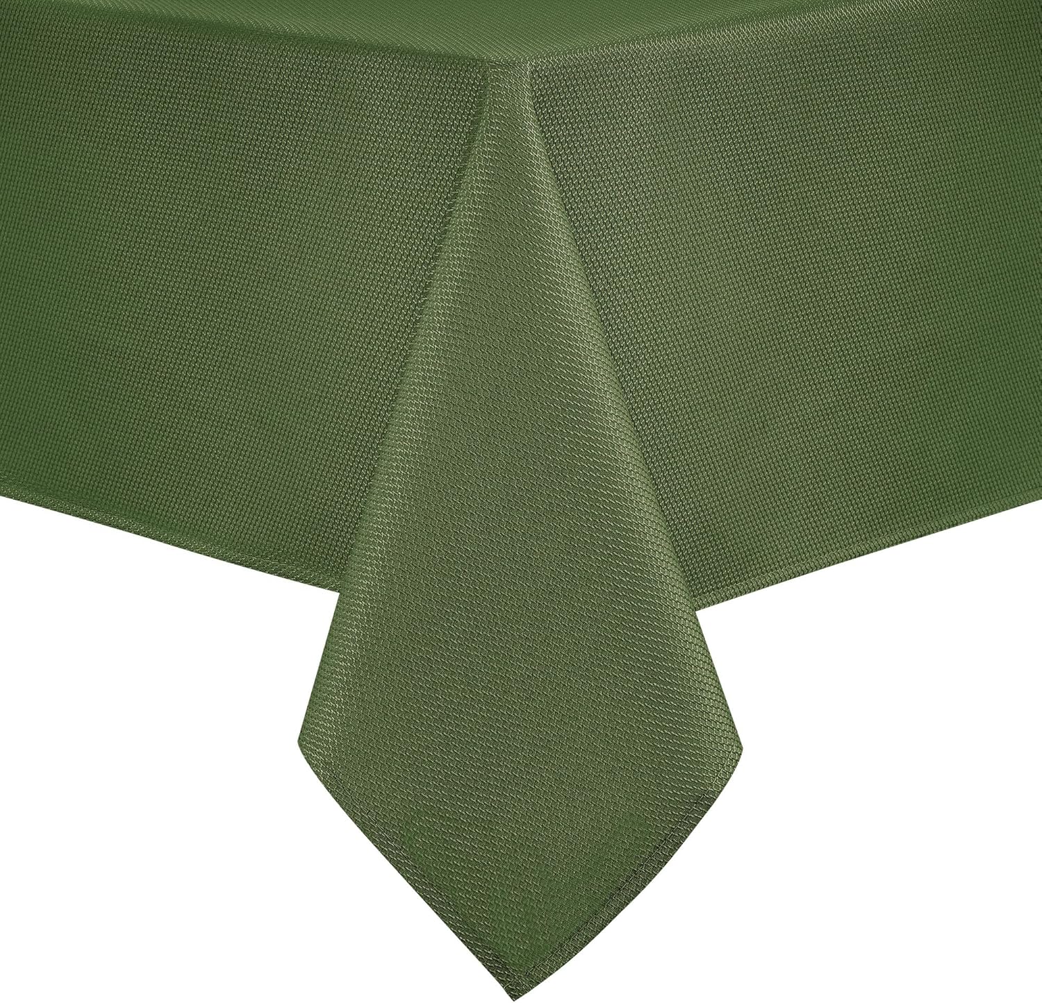 DWCN Rectangle Textured Tablecloth Waterproof Antiwrinkle SpillProof Jacquard Table Cloth, Decorative Fabric Table Cover for Kitchen, Dining, Wedding, Parties, Outdoor Picnic, 60x120, Olive Green