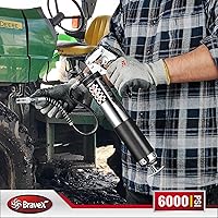 Vista 7 de Bravex - Pistola engrasadora profesional resistente con agarre de pistola, 6000 PSI - Manguera flexible de 457 mm