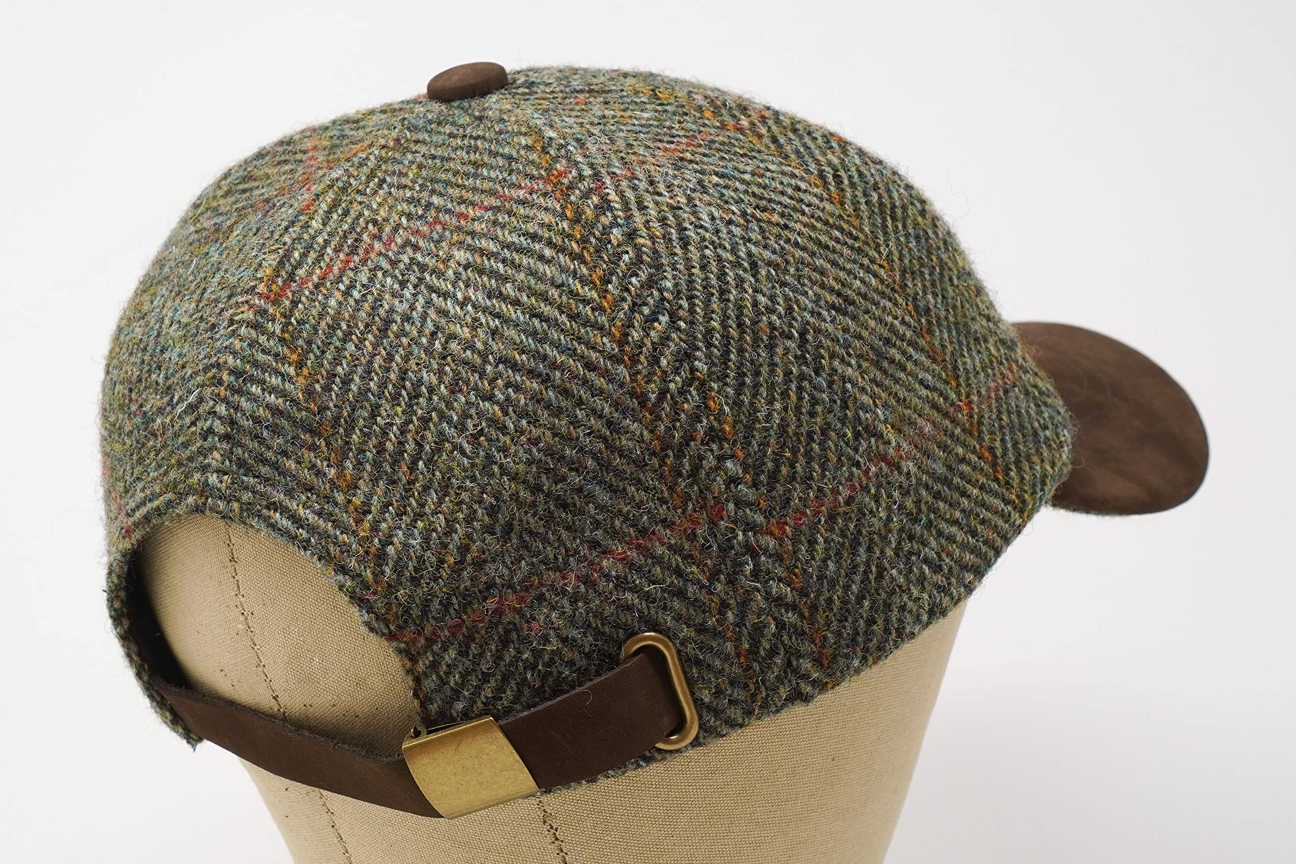 Borges & Scott Berretto da Baseball Munro - 100% Lana - Harris Tweed – Visiera in Nubuck