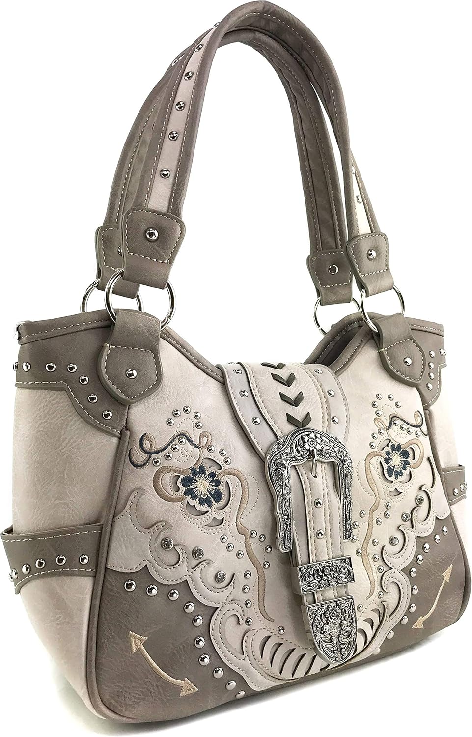 Zelris Floral Poppy Buckle Western Women Conceal Carry Tote Handbag Purse Set - Image 3