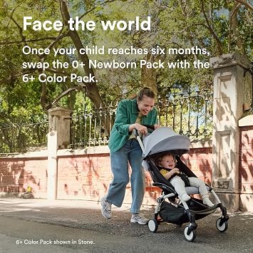 Stokke YOYO3 Stroller with Newborn Pack - Includes Black Frame, YOYO 6+ Color Pack (Taupe) & 0+ Newborn Pack (Taupe)
