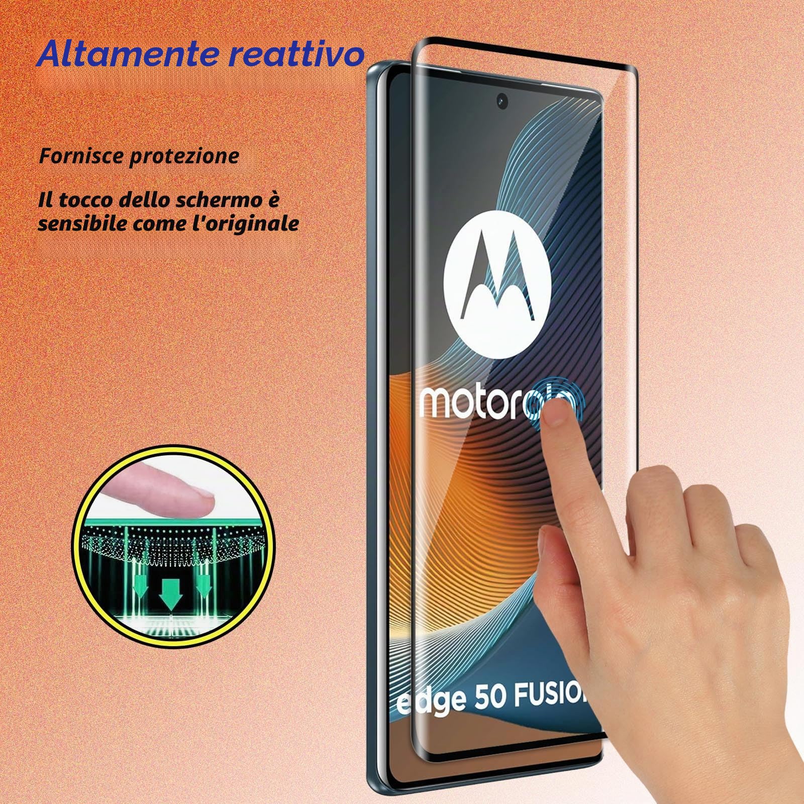 Pellicola Protettiva TUTUO Per Motorola Moto Edge 50 Fusion 5G, TPU Morbido + Vetro Fotocamera, 2+2 Pezzi - 3