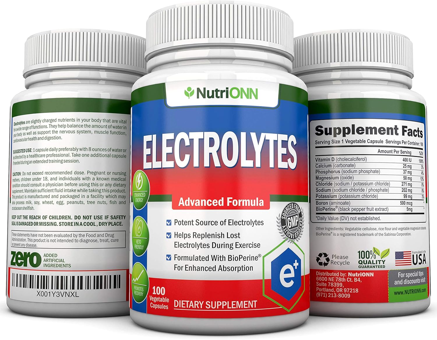 Electrolytes - 100 Natural Electrolyte Replacement sules - Premium Keto