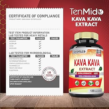 Amazon.com: Tenmido Kava Kava Supplement Extract Capsules, 4