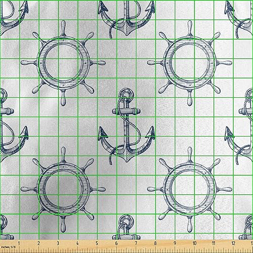 Miniatura 659 de Lunarable - Tela para amantes de perros de The Yard, patrón divertido de animales de dibujos animados en posiciones caprichosas estirando y Beige y